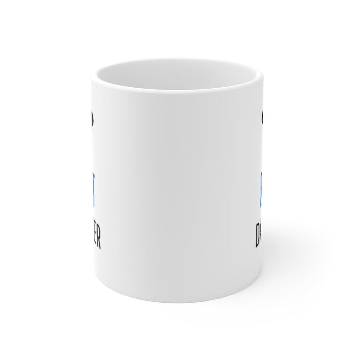 Crowned Coffee Mug for the Ultimate Father: white, black mug, minimal graphic style