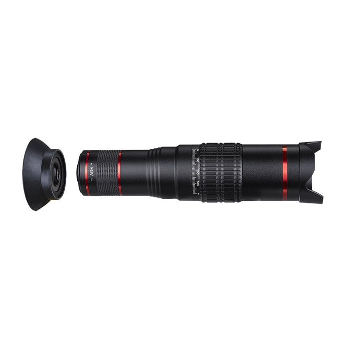 Crystal Clear 22x Zoom Lens Set for Mobile Phone Cameras: black, dark gray mobile telephoto lens attachment, minimal style