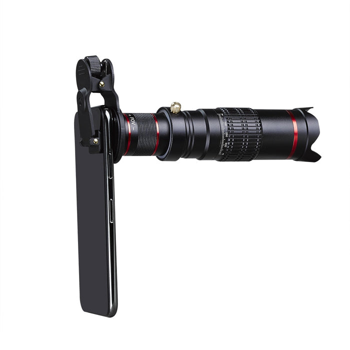 Crystal Clear 22x Zoom Lens Set for Mobile Phone Cameras: black, dark gray mobile telephoto lens attachment, minimal style
