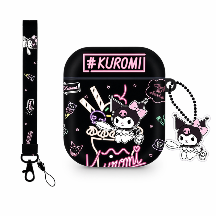 Cute AirPods Case with Kawaii Design Black