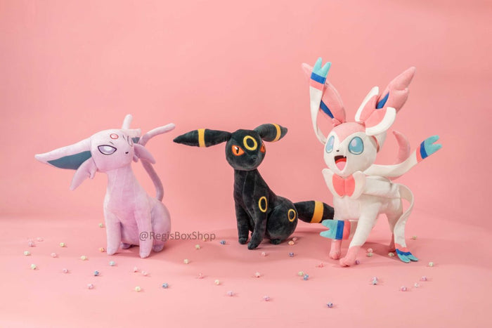 Cute and Detailed Evolution Plushies: turquoise blue, dark blue Vaporeon character, cartoon character plush style