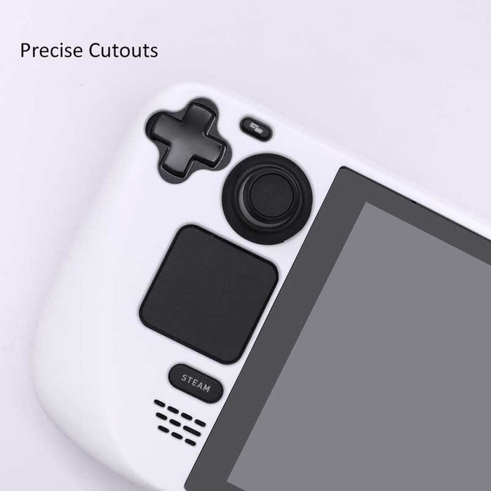 Cute and Stylish Hard Shell Steam Deck Cases: white, black cartoon cats and bunny characters, kawaii cartoon style