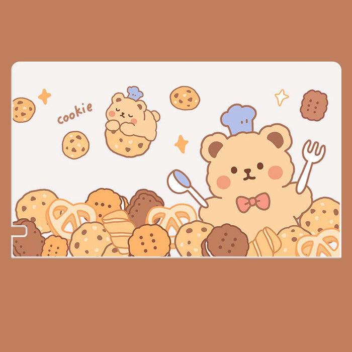 Cute Animal Design Switch Dock Cover: white, blue cartoon animals and playful comic-themed characters, kawaii cartoon comic s