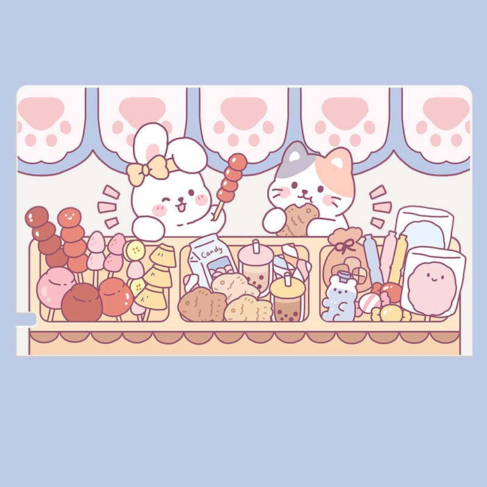Cute Animal Design Switch Dock Cover: white, blue cartoon animals and playful comic-themed characters, kawaii cartoon comic s