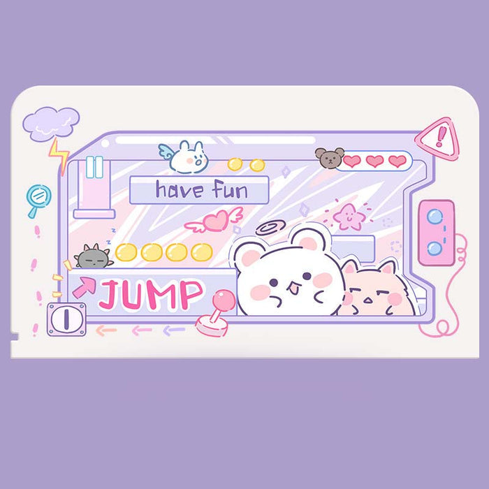 Cute Animal Design Switch Dock Cover: white, blue cartoon animals and playful comic-themed characters, kawaii cartoon comic s