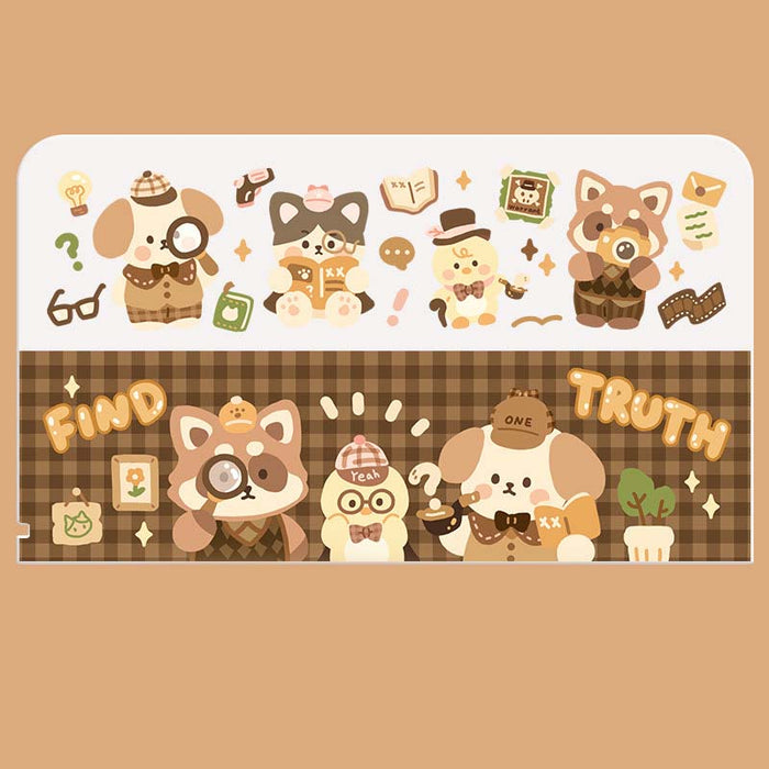 Cute Animal Design Switch Dock Cover: white, blue cartoon animals and playful comic-themed characters, kawaii cartoon comic s