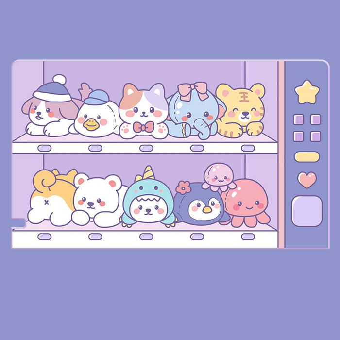 Cute Animal Design Switch Dock Cover: white, blue cartoon animals and playful comic-themed characters, kawaii cartoon comic s