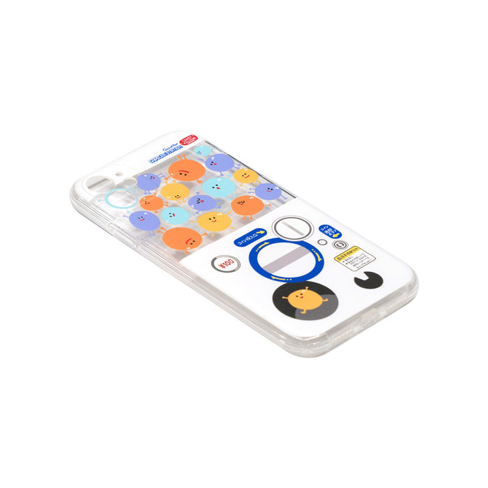 Cute Cartoon iPhone Case with Protection: transparent, white cartoon round-faced characters, kawaii cartoon style