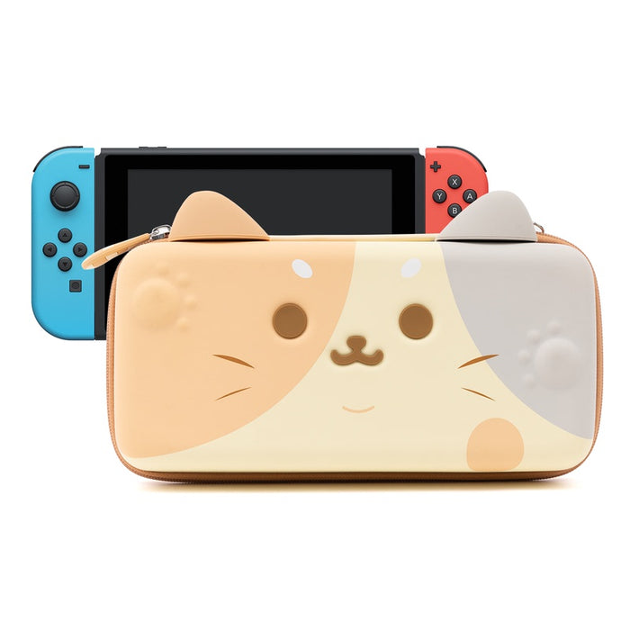 Cute Cat Nintendo Switch Case: cream, beige cartoon cat, kawaii cartoon style