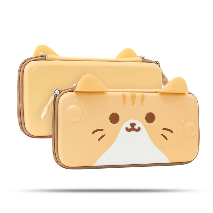 Cute Cat Nintendo Switch Case: cream, beige cartoon cat, kawaii cartoon style