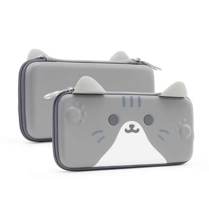 Cute Cat Nintendo Switch Case: cream, beige cartoon cat, kawaii cartoon style