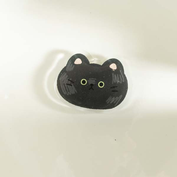 Cute Cat Phone Grip and Stand: white, gray cat, kawaii cartoon style