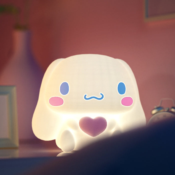 Cute Cinnamoroll LED Night Light: white, pale pink Cinnamoroll character, kawaii cartoon style