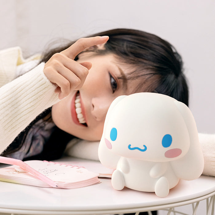 Cute Cinnamoroll LED Night Light: white, blue cartoon puppy character, kawaii cartoon style