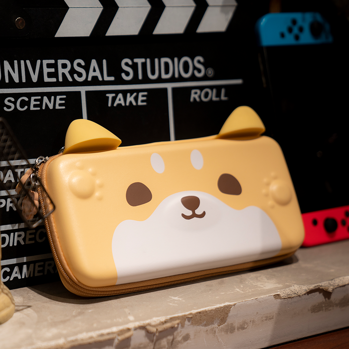 Cute Dog Nintendo Switch Case: yellow, white cartoon dog character, kawaii cartoon style