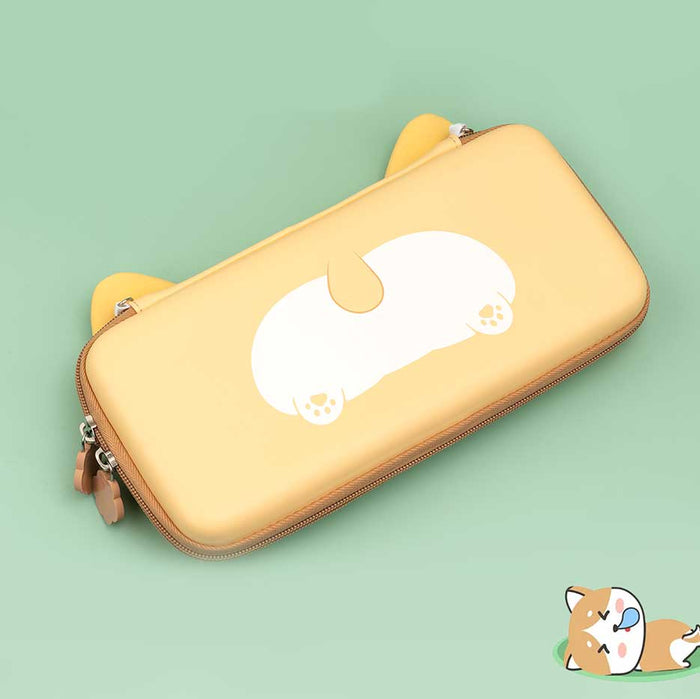 Cute Dog Nintendo Switch Case: yellow, white cartoon dog character, kawaii cartoon style