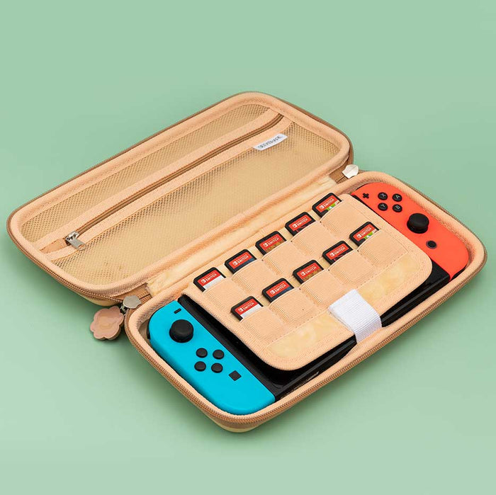 Cute Dog Nintendo Switch Case: yellow, white cartoon dog character, kawaii cartoon style
