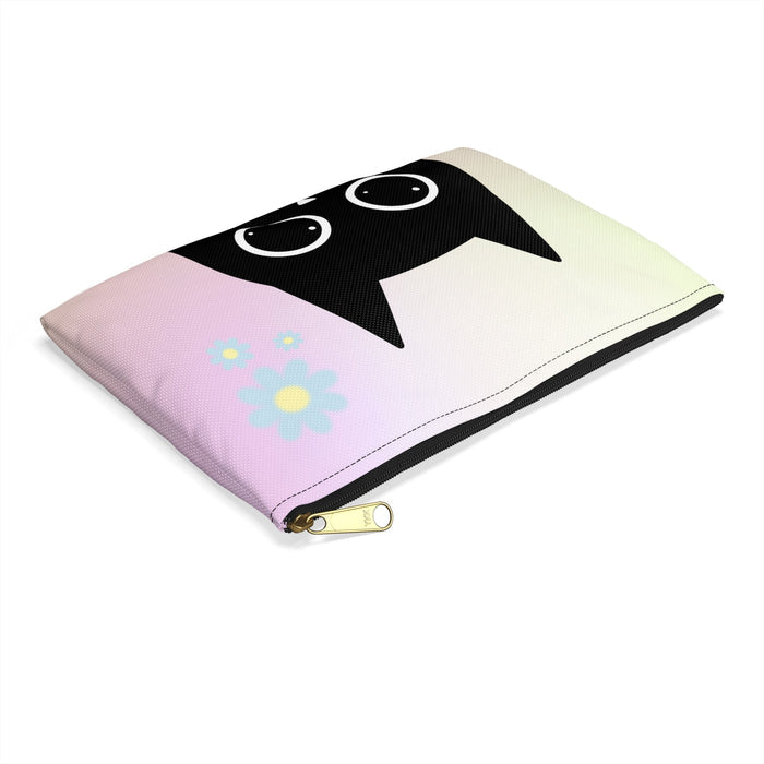 Cute Feline Anime Storage Bag: black, white black cat, cartoon kawaii style