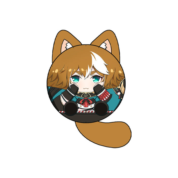 Cute Genshin Impact Plush Keychains: red, white cartoon girl character with bunny ears, kawaii cartoon style