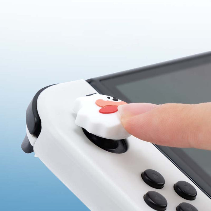 Cute Ghost Switch Joystick Caps: Features & Compatibility: white, black cartoon ghost and black spiky character, cute cartoon