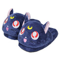 Cute Luna Cat Slippers, Product Title: navy blue, pink cartoon cat character, kawaii cartoon style
