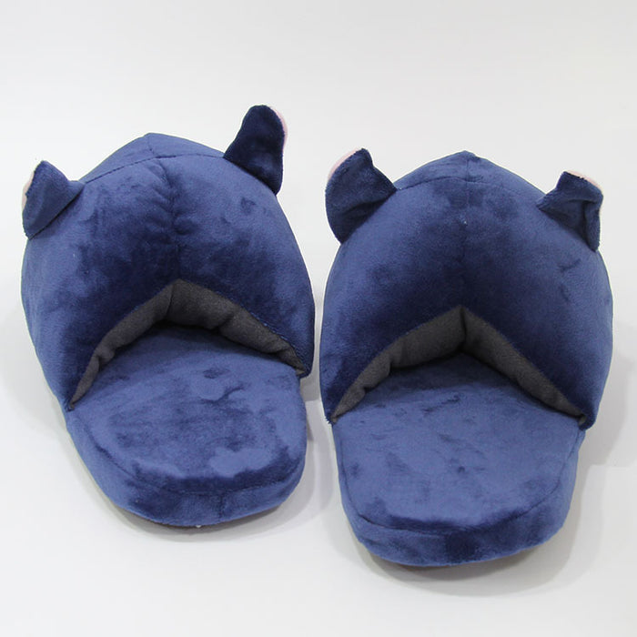 Cute Luna Cat Slippers, Product Title: navy blue, pink cartoon cat character, kawaii cartoon style