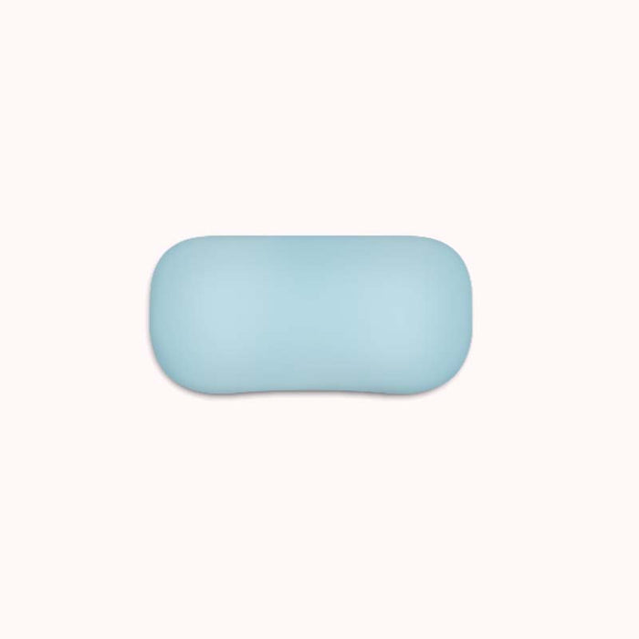 Cute Penguin Mouse Mat with Wrist Rests: light blue rounded rectangular cushion or pillow, minimal style