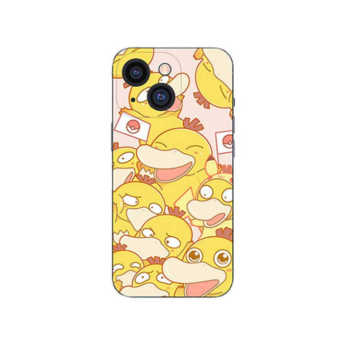Cute Phone Cases with High-Resolution Graphics: yellow, cream cartoon yellow duck characters, cartoon, kawaii style