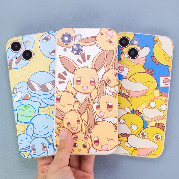 Cute Phone Cases with High-Resolution Graphics: yellow, cream cartoon yellow duck characters, cartoon, kawaii style