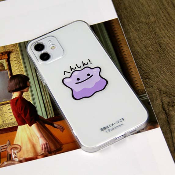 Cute Pokemon TPU iPhone Case: white, black Pokémon characters, cartoon, kawaii style