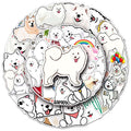 Cute Samoyed Stickers: Personalize Belongings: white, black Samoyed dogs, kawaii cartoon style