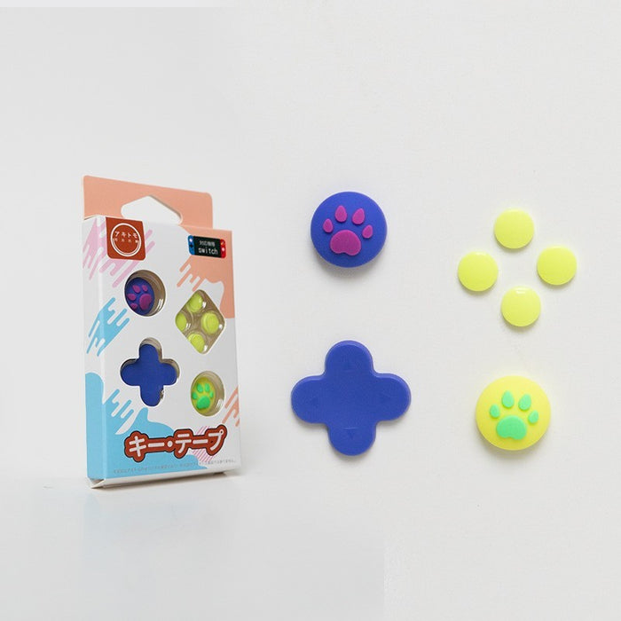 Cute Squid Switch Thumb Grips for Gaming: yellow, purple cartoon squid-like characters, cute cartoon/kawaii style