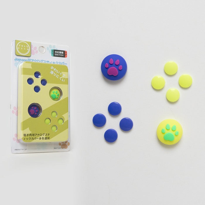 Cute Squid Switch Thumb Grips for Gaming: yellow, purple cartoon squid-like characters, cute cartoon/kawaii style