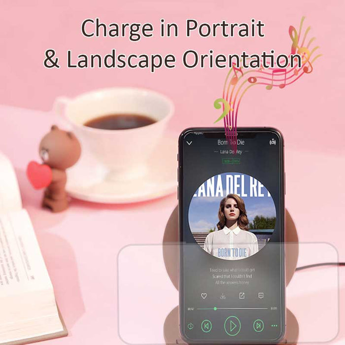 Cute Wireless Charger Stand for Qi-Devices: brown, pink brown bear character, cute cartoon kawaii style