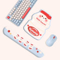 Cute Yogurt Drink Wrist Rest Set: light blue, white cute milk carton character/theme, kawaii cartoon style