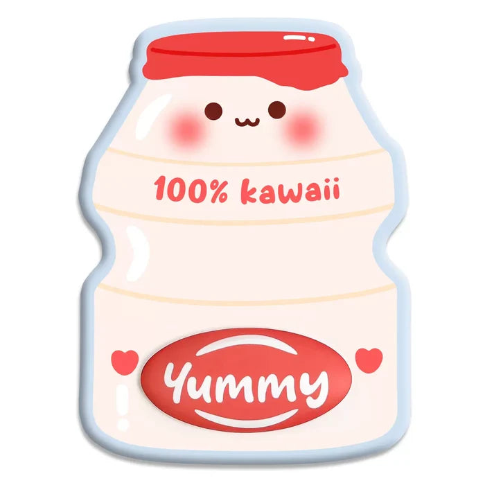 Cute Yogurt Drink Wrist Rest Set: light blue, white cute milk carton character/theme, kawaii cartoon style