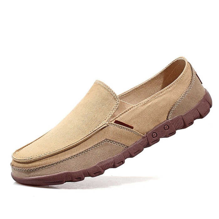 Daily Canvas Shoes for Men, A Casual and Stylish Choice for Everyday Wear: beige, tan slip-on shoe, casual minimal style