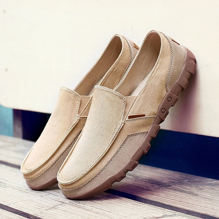 Daily Canvas Shoes for Men, A Casual and Stylish Choice for Everyday Wear: beige, tan slip-on shoe, casual minimal style