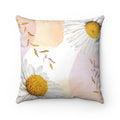 Daisy Accent Cushions, Home Decor in Multiple Sizes: white, yellow daisies and leafy branches, floral watercolor style