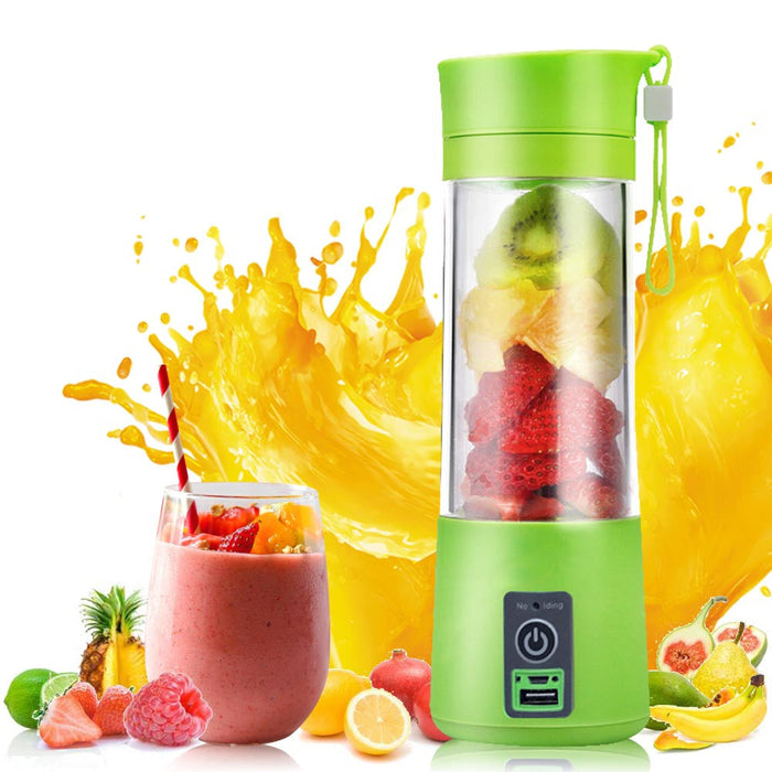 Deluxe Version of the Portable USB Electric Smoothie Maker: pink, blue portable blender bottles, minimal colorful style