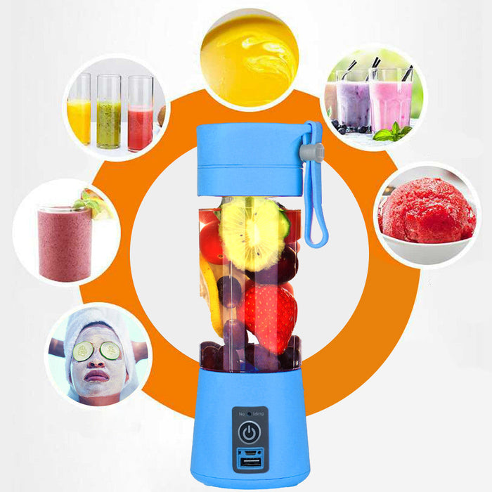 Deluxe Version of the Portable USB Electric Smoothie Maker: pink, blue portable blender bottles, minimal colorful style