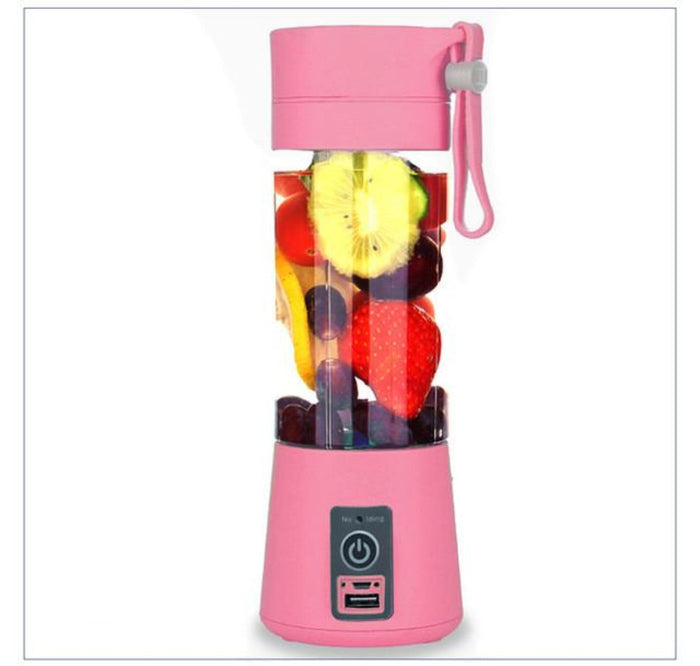 Deluxe Version of the Portable USB Electric Smoothie Maker: pink, blue portable blender bottles, minimal colorful style
