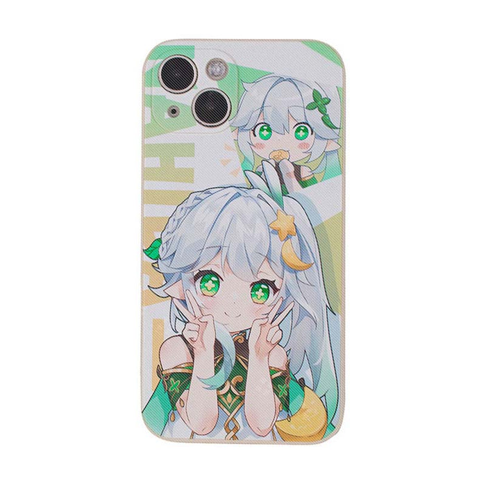 Dendro Archon Phone Cases for Genshin Impact: white, light blue anime-style female character, anime, cartoon, kawaii style