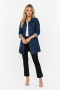 Denim Jacket for Women - Medium Length DARK BLUE
