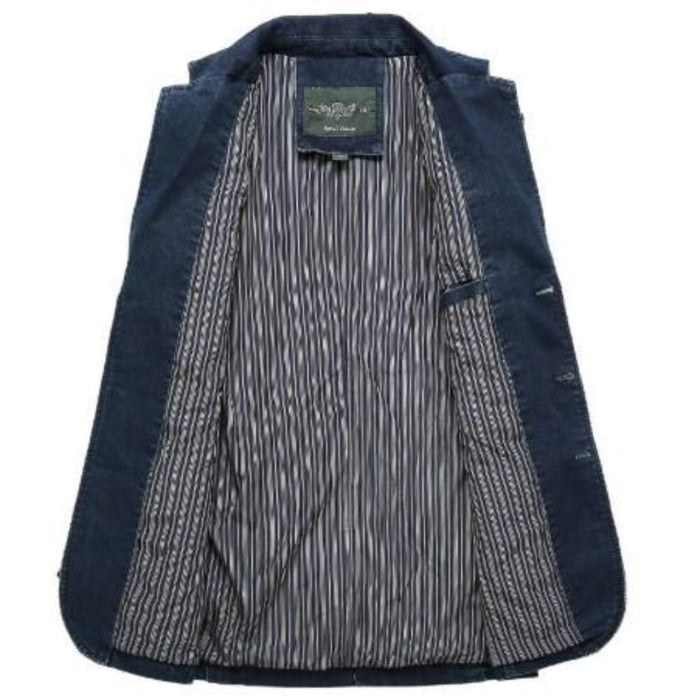 Denim Sports Jacket for Men: dark blue, black men's blazer jacket, casual tailored style