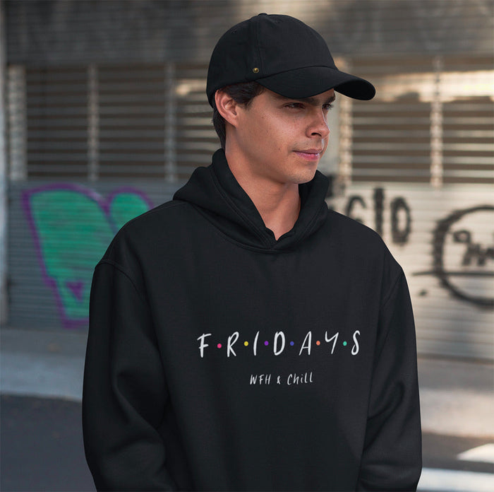 Detachable Front Panel Baseball Hat: black, white Friends TV show theme, casual graphic streetwear style