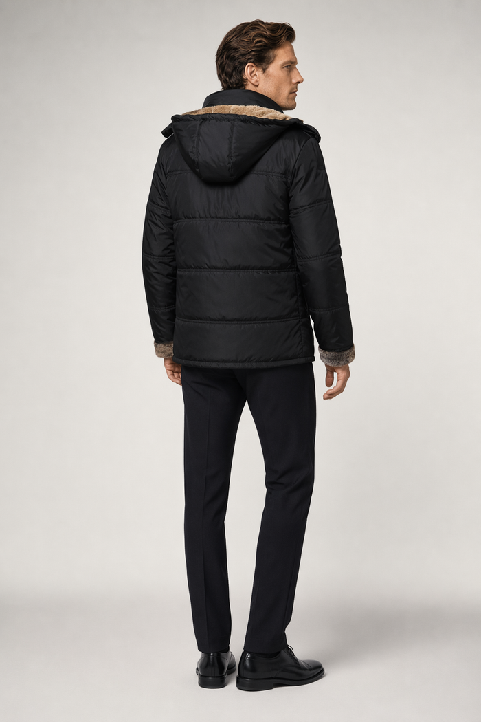 Detachable Hooded Men's Fur-Lined Jacket Default