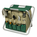 Detachable Mini Chair Multi Purpose Gardening Tool Organizer Bag: beige, green garden tool tote bag, practical utility style