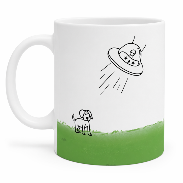 Dog Being Abducted by UFO Mug Default