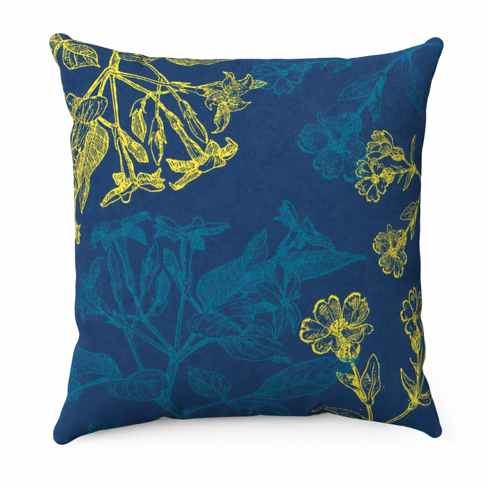 Double Sided Faux Suede Cushion with Blooming Floral Design - Available in 4 Sizes Default